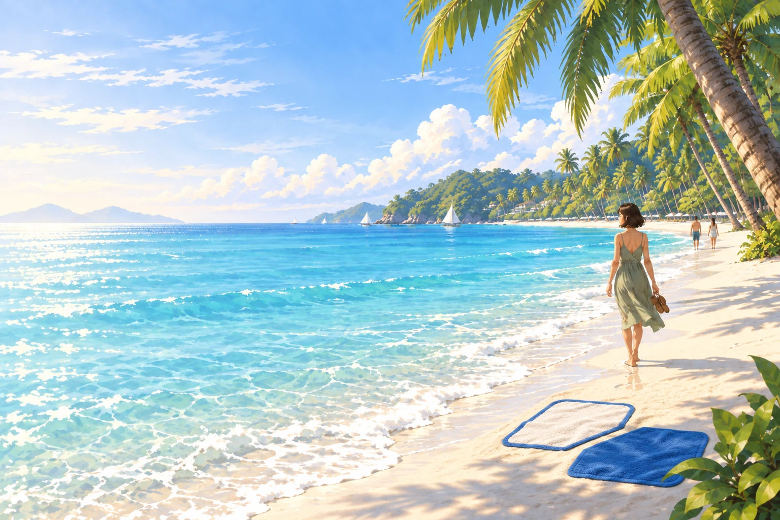 Powder-white sand, palms and turquoise water on Boracay’s White Beach.
